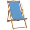 Deck Chair Teak 22.1"x41.3"x37.8" Blue(D0102HEJGAU)