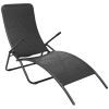 Folding Sun Lounger Poly Rattan Black(D0102HEJI2G)