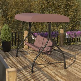 3-Seat Outdoor Steel Converting Patio Swing Canopy Hammock with Cushions / Outdoor Swing Bed(D0102HEG2GU)