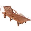 Sun Lounger with Table Solid Acacia Wood(D0102HEJSTU)