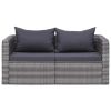 Garden Corner Sofas 2 pcs Gray Poly Rattan(D0102HEJQU7)