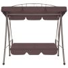 Outdoor Convertible Swing Bench with Canopy Coffee(D0102HEJ2G7)
