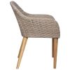 Outdoor Chairs with Cushions 2 pcs Poly Rattan Brown(D0102HEJQ4G)