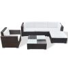 6 Piece Garden Lounge Set with Cushions Poly Rattan Brown(D0102HEJAVW)