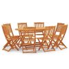9 Piece Folding Outdoor Dining Set Solid Eucalyptus Wood(D0102HPZLCV)