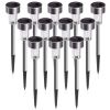 12 Pcs LED Stainless Steel Outdoor Garden Solar Lights for Pathway Walkway Patio Yard Lawn Cool White XH(D0102HPZYBY)