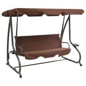 Outdoor Swing Bench with Canopy Coffee(D0102HETIVA)