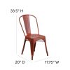 Commercial Grade 4 Pack Distressed Metal Indoor-Outdoor Stackable Chair(D0102HEI41V)