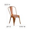Commercial Grade 4 Pack Distressed Metal Indoor-Outdoor Stackable Chair(D0102HEI41A)