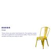 Commercial Grade 4 Pack Distressed Metal Indoor-Outdoor Stackable Chair(D0102HEI467)