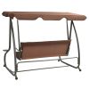 Outdoor Swing Bench with Canopy Coffee(D0102HETIVA)