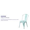 Commercial Grade 4 Pack Distressed Metal Indoor-Outdoor Stackable Chair(D0102HEI4BG)