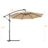 10 FT Solar LED Patio Outdoor Umbrella Hanging Cantilever Umbrella Offset Umbrella Easy Open Adustment with 24 LED Lights(D0102HHV9ZA)