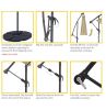 10 FT Solar LED Patio Outdoor Umbrella Hanging Cantilever Umbrella Offset Umbrella Easy Open Adustment with 24 LED Lights - tan(D0102HEBE5U)
