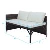 Outdoor 3pcs 1 Double Seat 1 Chaise Seat 1 Coffee Table Combination Sofa Rattan Sofa Set  XH(D0102HEY42Y)