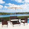 Outdoor Living Room Balcony Rattan Furniture Four-Piece-Brown-dk(D0102HHGR3T)