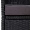Outdoor Sofa Bed with Canopy Poly Rattan Black(D0102HHHZ6T)