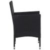Garden Dining Chairs 2pcs Poly Rattan Black(D0102HHHT92)