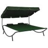 Outdoor Lounge Bed with Canopy and Pillows Green(D0102HHHWU8)