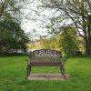 42.5 inch Outdoor Cast Aluminum Leisure Rose Couple Bench--YS(D0102HPD9CY)