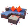 3 Piece Patio Sectional Wicker Rattan Outdoor Furniture Sofa Set(D0102HET137)