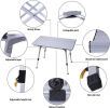 Bosonshop Portable Folding Aluminum Camping Picnic Table, Adjustable Height Compact Outdoor Table with Carry Bag, Silver(D0102HETBFY)