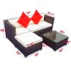 3 Piece Patio Sectional Wicker Rattan Outdoor Furniture Sofa Set(D0102HET1FW)
