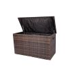 1 PCS Outdoor Brown Rattan Wicker Storage Box With Steel Frame(D0102HPZC07)