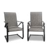 MEOOEM Patio C Spring Dining Chairs set of 2 Outdoor Textilene Metal Chairs Weather Resistant Modern Furniture for Garden Backyard(D0102HP64X7)
