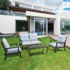 Modern Muse 4pcs Alum Sofa Set (Fully Assembled)(D0102HEBSAA)