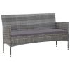 5 Piece Garden Lounge Set With Cushions Poly Rattan Gray(D0102HEJCA7)