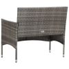 4 Piece Garden Lounge Set with Cushions Poly Rattan Gray(D0102HEJCE7)
