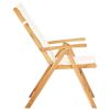 Reclining Garden Chairs 2 pcs Brown Solid Acacia Wood(D0102HEJCVG)