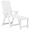 Folding Sun Lounger Plastic White(D0102HEJMCA)