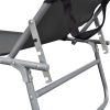 Folding Sun Lounger with Canopy Grey Aluminium(D0102HEJYLV)