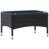 4 Piece Garden Lounge Set With Cushions Poly Rattan Black(D0102HEJCEU)