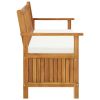 Storage Bench with Cushion 58.2" Solid Acacia Wood(D0102HEJCIA)
