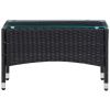 4 Piece Garden Lounge Set With Cushions Poly Rattan Black(D0102HEJCEU)