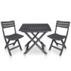 3 Piece Folding Bistro Set Plastic Anthracite(D0102HEJMV7)