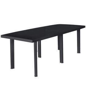 Garden Table Anthracite 85"x35.4"x28.3" Plastic(D0102HEJVI7)