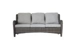 4-Piece Metal Frame Wicker Patio Conversation Set w/ Olefin Cushions(D0102HEYKIV)