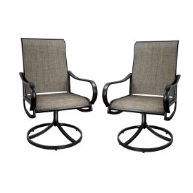 MEOOEM Patio Textilene Swivel Chairs 2PCS Outdoor Dining Chairs with Mesh Fabric Weather Resistant Furniture for Garden Backyard(D0102HP64HA)