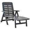 Folding Sun Lounger Plastic Anthracite(D0102HEJMVU)