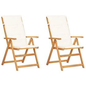 Reclining Garden Chairs 2 pcs Brown Solid Acacia Wood(D0102HEJCVG)