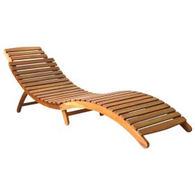 Sun Lounger Solid Acacia Wood Brown(D0102HEJ1KV)
