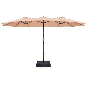 MEOOEM Patio Umbrella with Base 15ft Outdoor Market Double-Sided Extra Large Umbrella with Crank(D0102HP64IA)