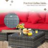 7 Pieces Rattan Sectional Sofa Set with Cushion for Patio Garden(D0102HHY14T)