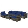 7 Pieces Rattan Sectional Sofa Set with Cushion for Patio Garden(D0102HHY1TP)