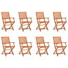 Folding Garden Chairs 8 pcs Solid Eucalyptus Wood(D0102HPZL0Y)