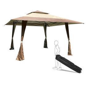 Outdoor 13x13 Ft Canopy,Patio Pop-up Folding Gazebo Canopy Tent With Corner Curtain,Suitable For Backyard, Party,Camping,Coffee  YJ(D0102HET0TY)